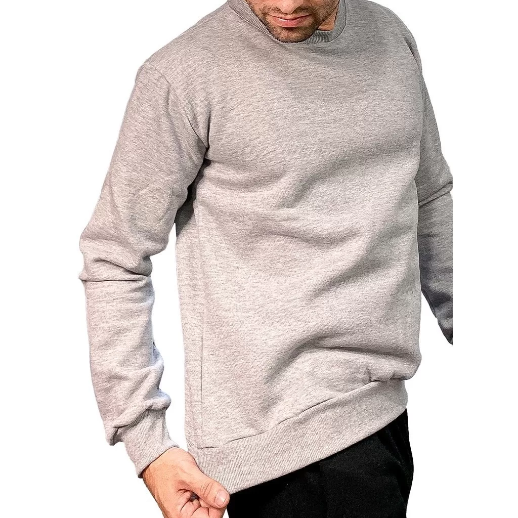 Suéter Moletom Blusa De Frio Sem Capuz Gola Careca