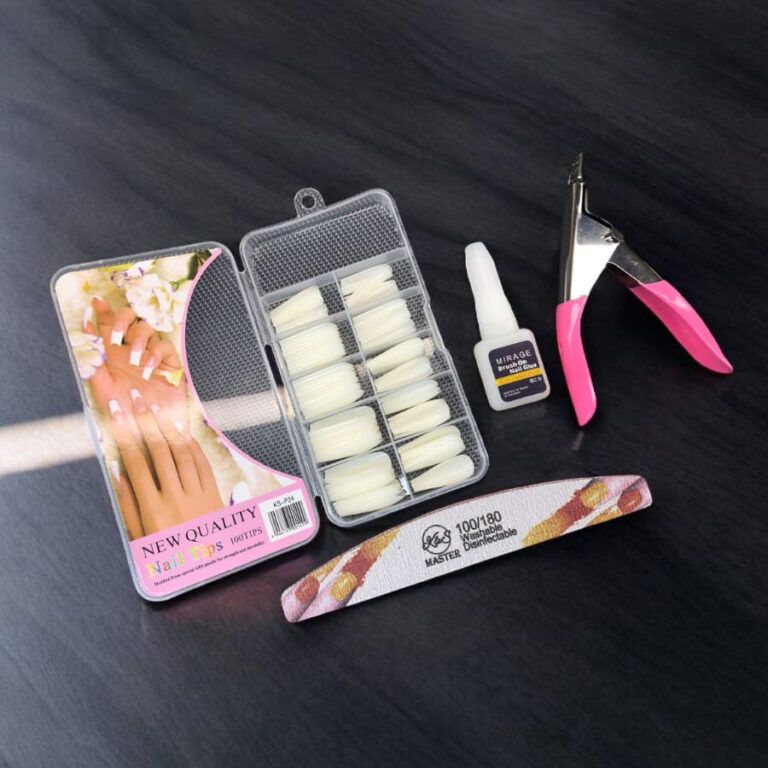 Kit 100 Unhas postiças bailarina + Cortador Tips 