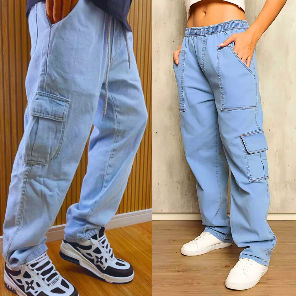 Kit 2 Calças Balão com bolso do lado streetwear Unissex