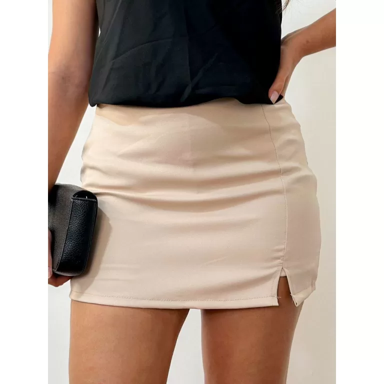 Shorts Saia Feminina Alfaiataria Mini Saia Forrada