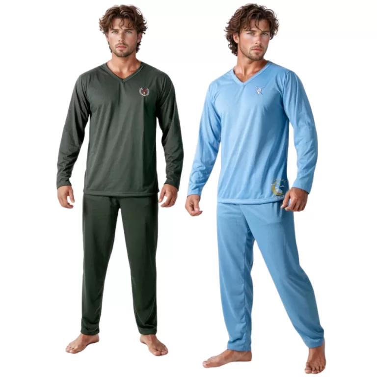 Kit 2 Pijamas Masculino de Inverno Manga Longa Fec