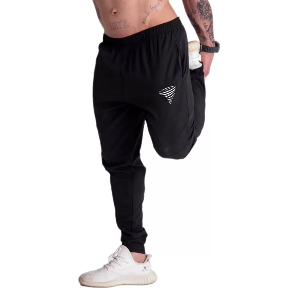 calça masculina tactel com elastano slim fit preta