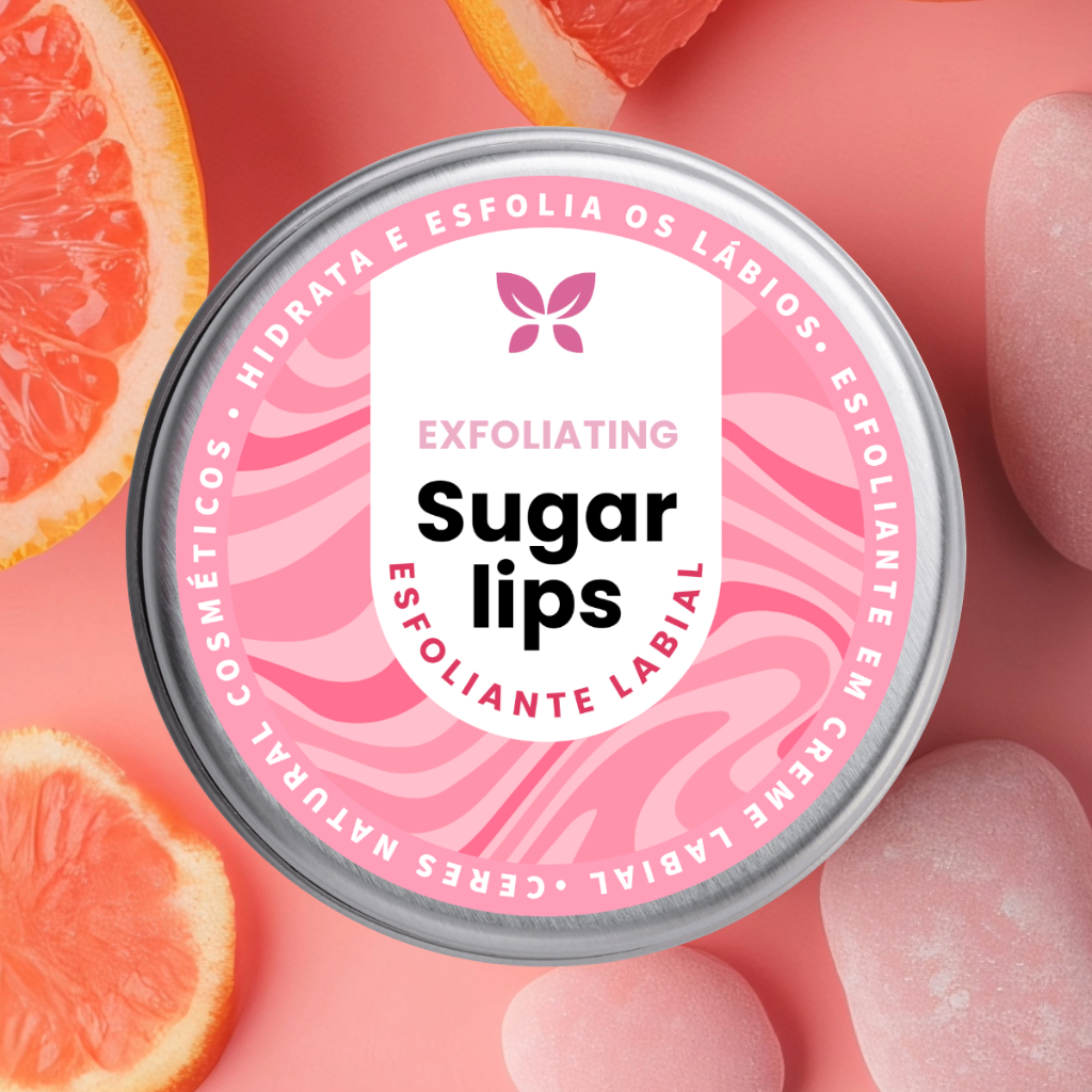 Esfoliante labial 25gramas Sugar Lips hidratante para lábios vegano 100% natural