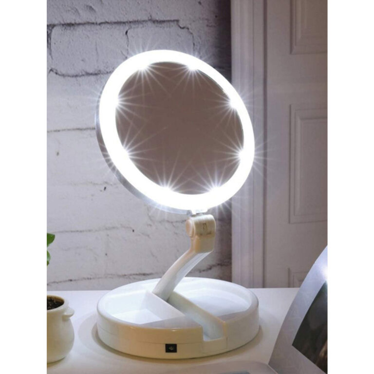 Espelho Com Led De Mesa Iluminador Maquiagem Port