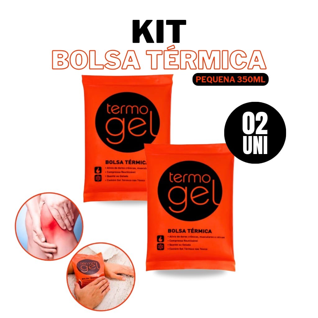 Kit 2 Bolsas Térmica Gel Quente ou Fria Pequena 350ml -TermoGel