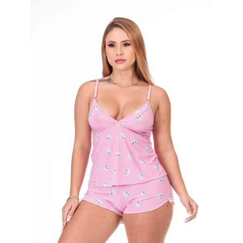 Pijama Short Doll Sensual Sexy De Liganete Confort