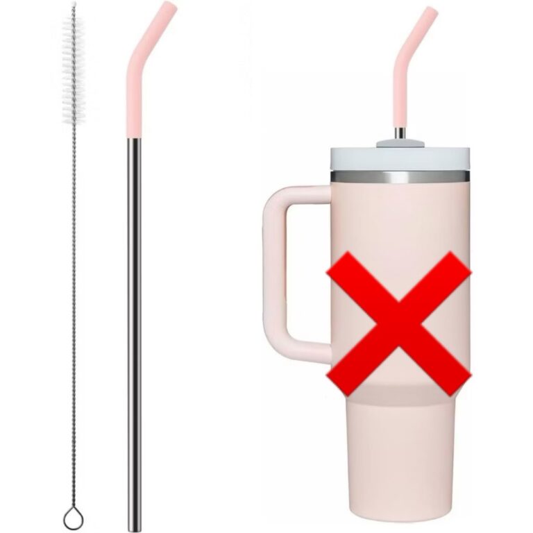 Reposicao tampa Canudo inox com bico silicone para