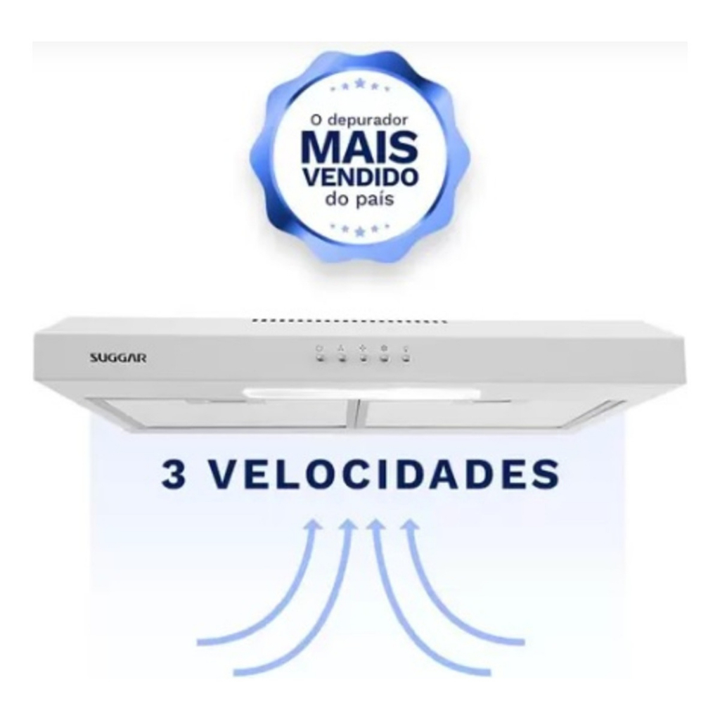 Depurador de Ar Colormaq Cook 60cm Bivolt 1 Velocidade Branco