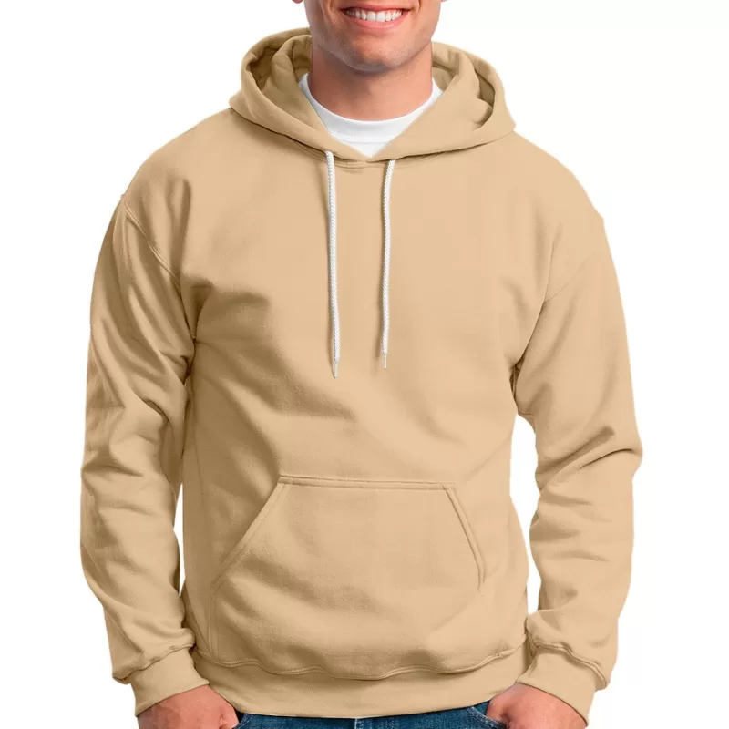 Blusa De Frio Moletom Masculino Adulto Canguru Inverno Bege