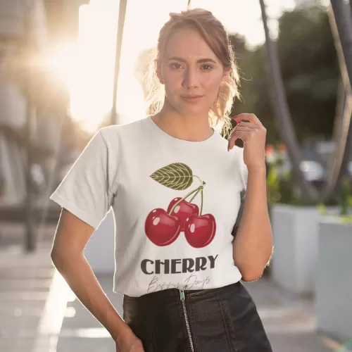 Blusa Feminina Estilosa Cherry Cereja Camisa Algod