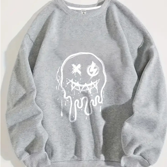 Moletom Gola Redonda Flanelado Quentinho Estampa R