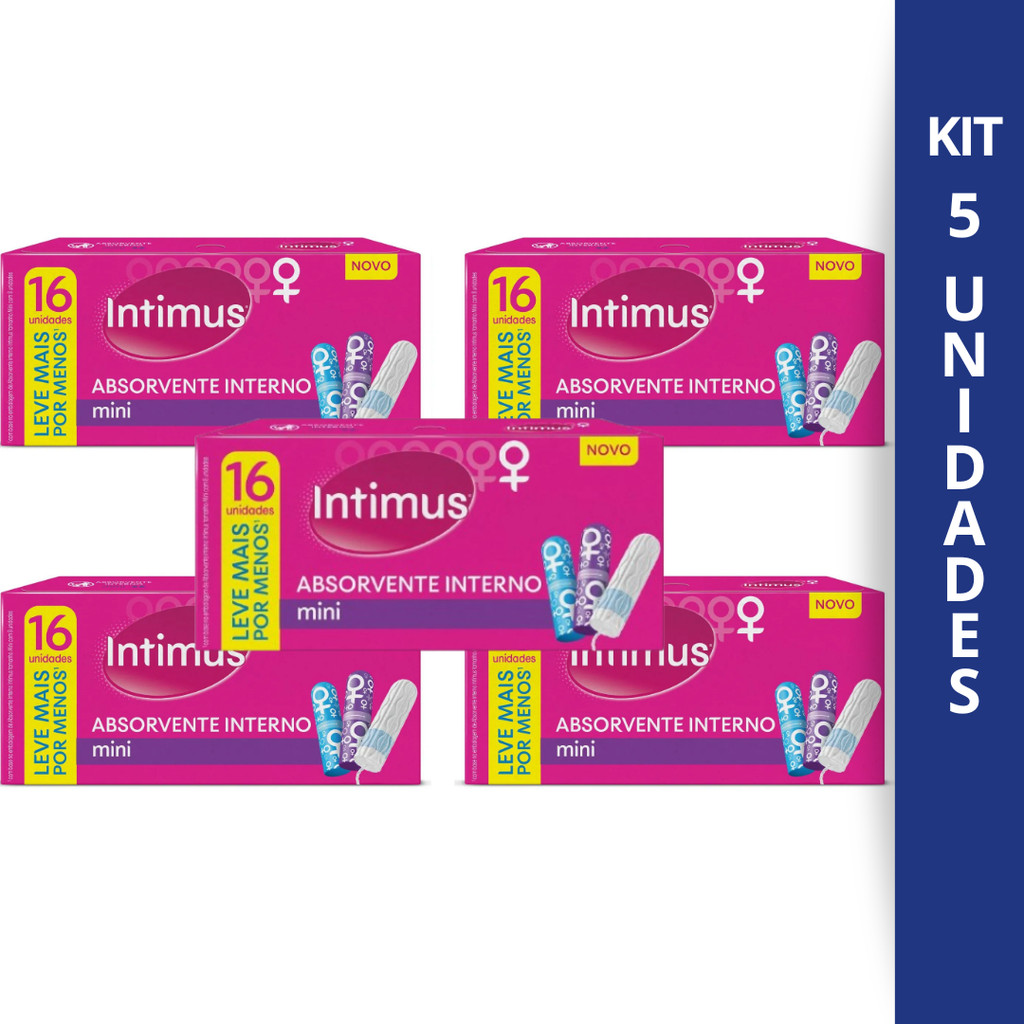 Kit 5 Absorvente Interno Intimus Mini Com 16Un