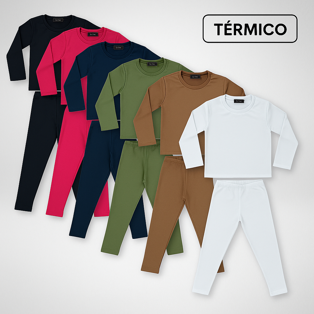 Conjunto Infantil Malha Térmica Pelúcia  Juvenil unissex – Tamanhos 04 ao 14