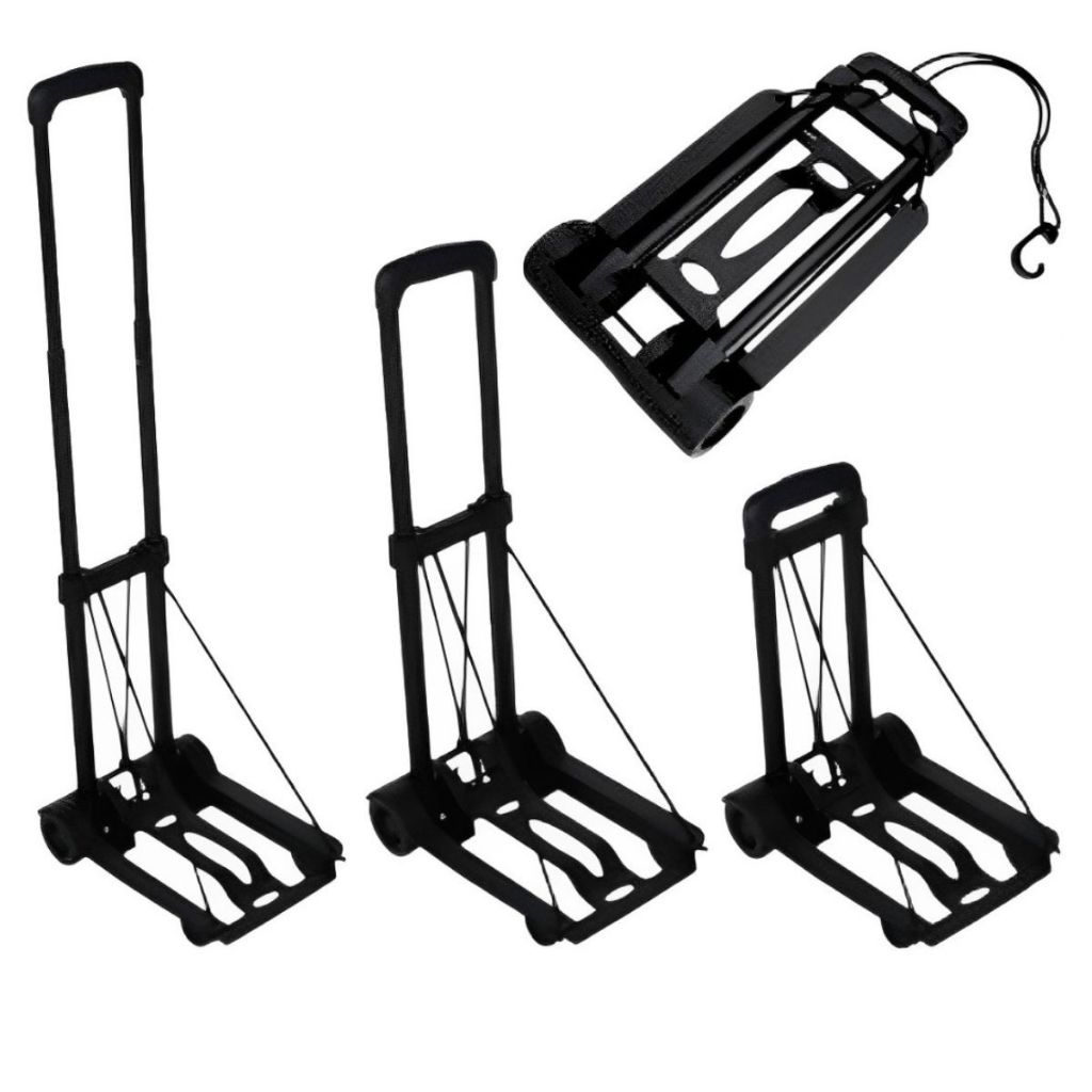 Carrinho de Carga Plataforma 2 Rodas Dobrável Portátil Bagagem Transporte Caixa Mudança Compras Port