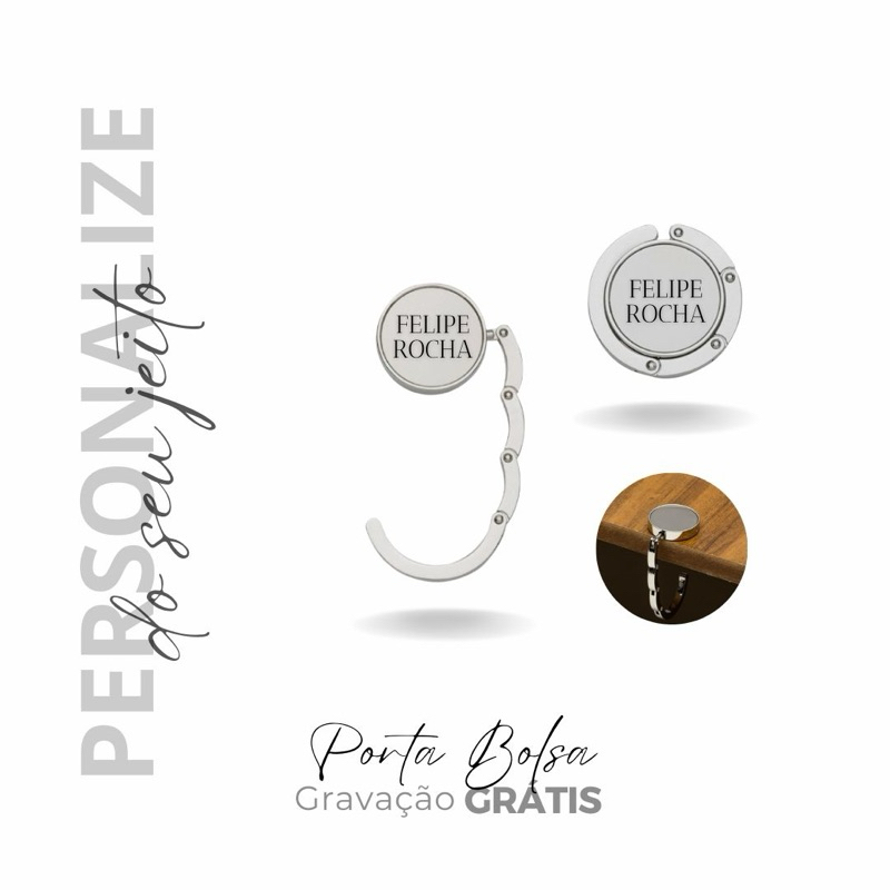 Suporte de Bolsa/Gancho de Bolsa/Porta Bolsa Dobrável Personalozado
