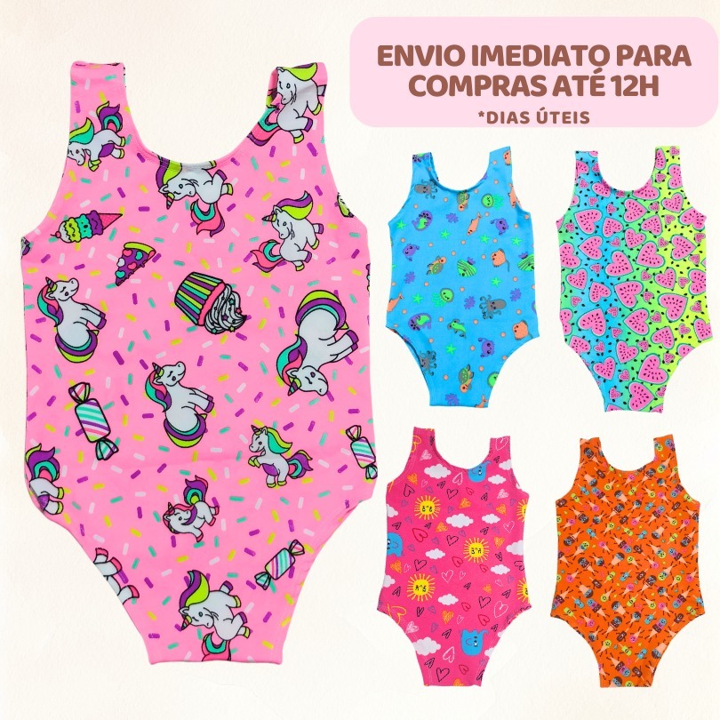 Maiô SUNSET Infantil Estampado – Biquíni Infantil Moda Praia (6 meses a 9 anos)