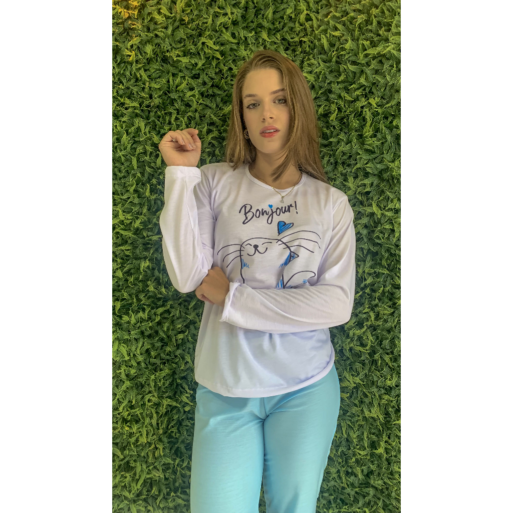 Pijama Feminino Frio Adulto Inverno Girl Doll Noite