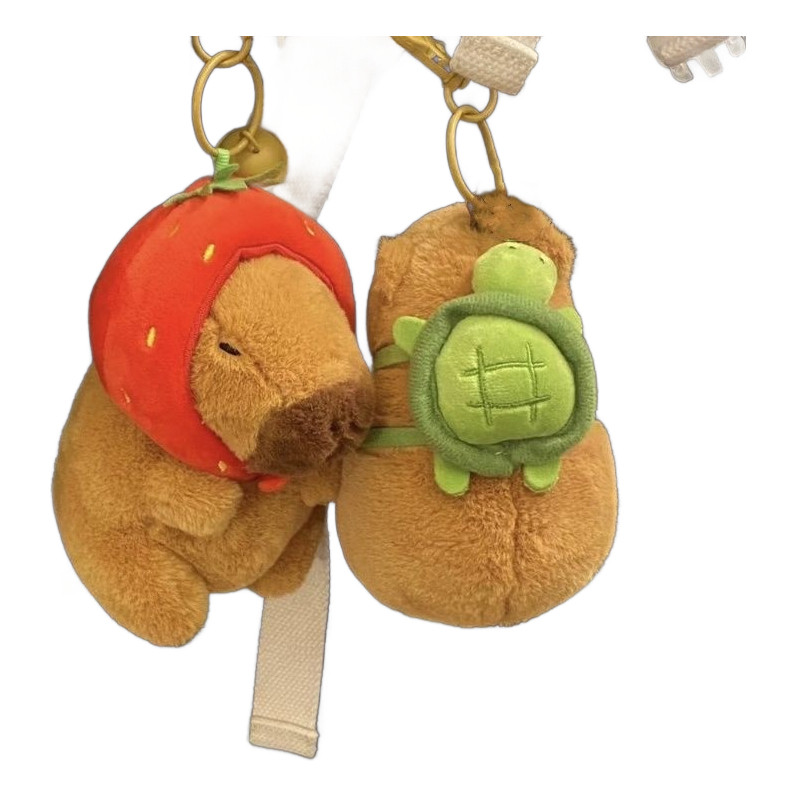 Kit Chaveiros Com 2 Unidades Capivara Com Mosquetão Presente