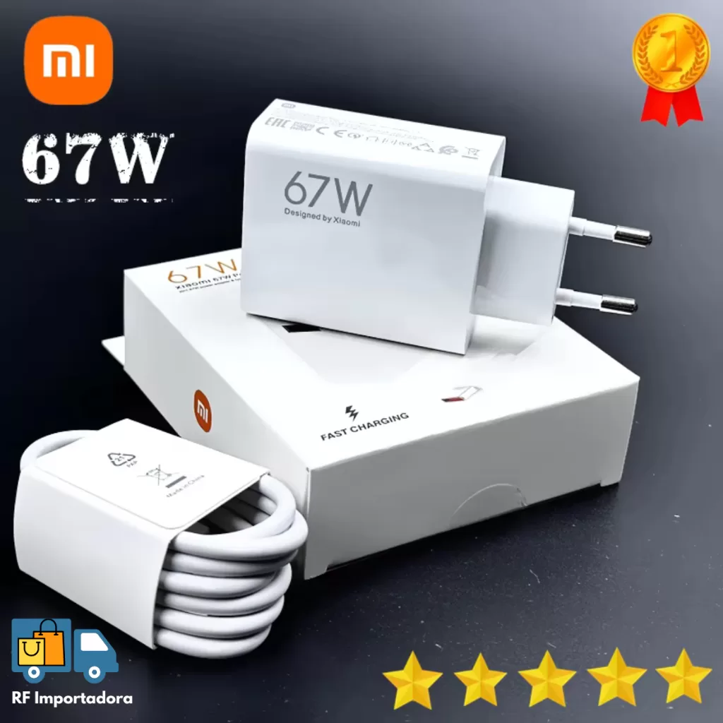 Carregador Xiaomi 67W Completo Turbo Power Cabo Tipo-C