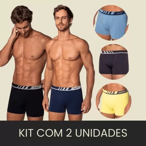 Kit 2 Cuecas Lupo Boxer Short Microfibra Original 