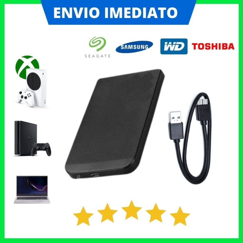 HD Externo USB 3.0 Para PC Notebook PS3 PS4 PS5 Xbox All in One Portátil Novo c/ Garantia