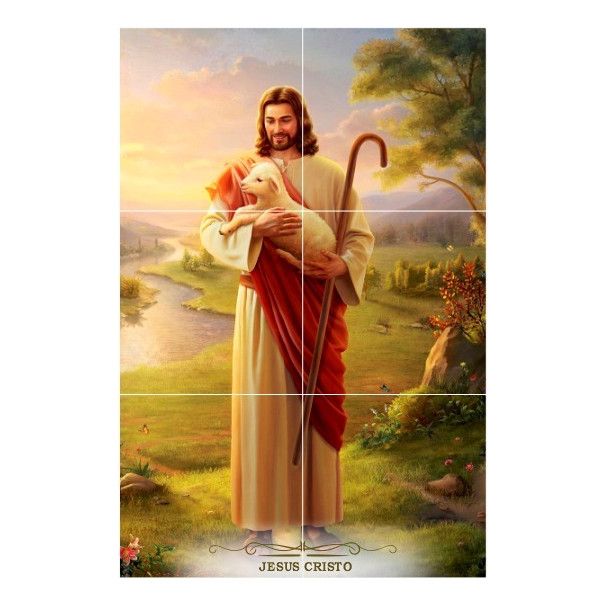 Quadro Decorativo Imagem Jesus Cristo Mosaico Em A