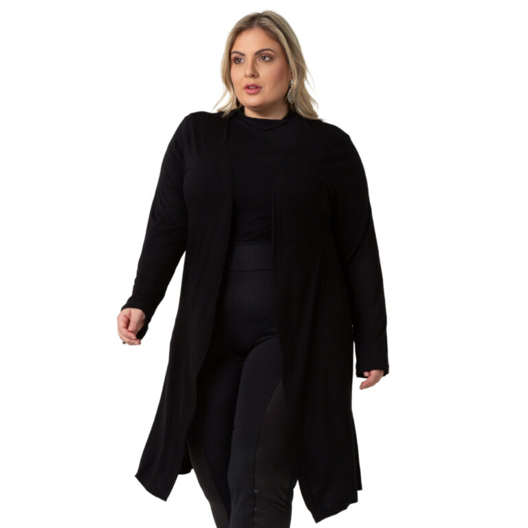 Cardigan Feminino Plus Size Em Viscolycra Estiloso