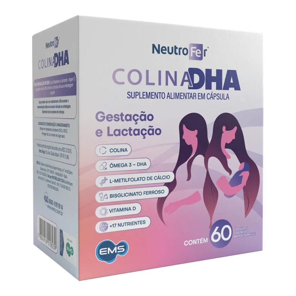 Suplemento Alimentar Neutrofer Colina DHA 60 Cápsulas