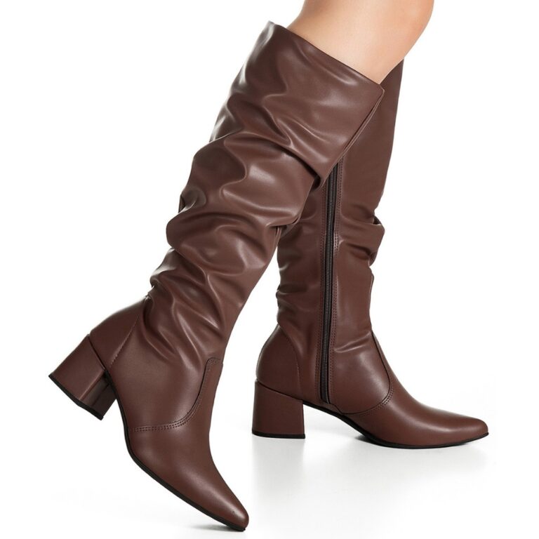 Bota Feminina GiGiL Cano Longo Errugado Slouch Bic