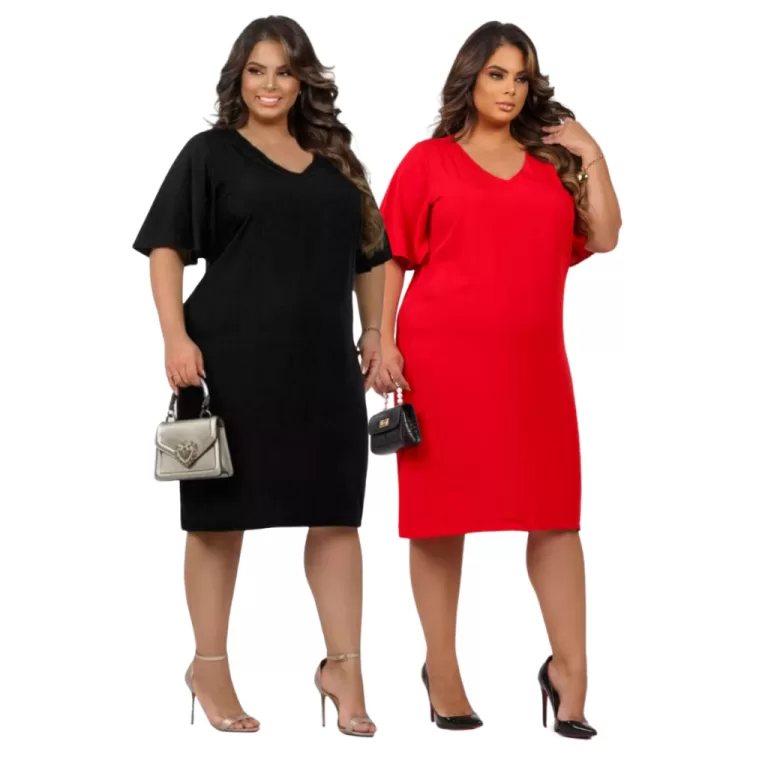 Vestidos Plus Size em Tecido Duna que Não Encolhe