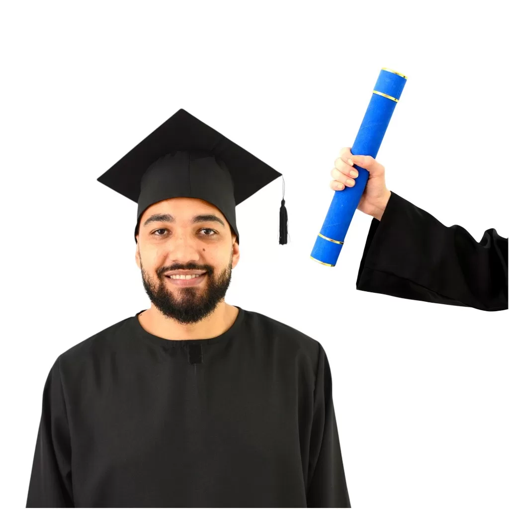 Capelo Chapéu de Formatura + Canudo Diploma Graduação Formandos