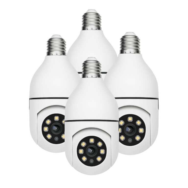 Kit 4 Câmeras Lâmpada Wi-Fi 360° com Controle R
