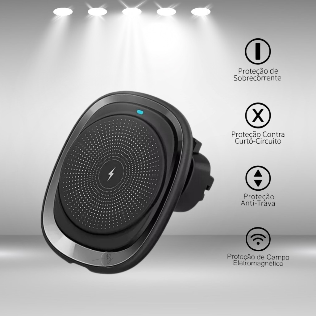 Suporte Carregador Celular Veicular Sem Fio Magnético Magsafe indução Carro Saída De Ar Iphone