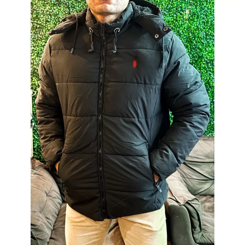 Jaqueta bombojaco forrada com capuz fone de ouvido inverno M ao XL