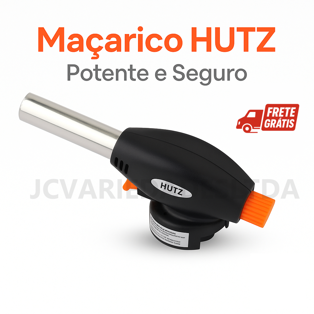 Maçarico Profissional  Culinário com Ajuste de Chama e Gatilho de Segurança