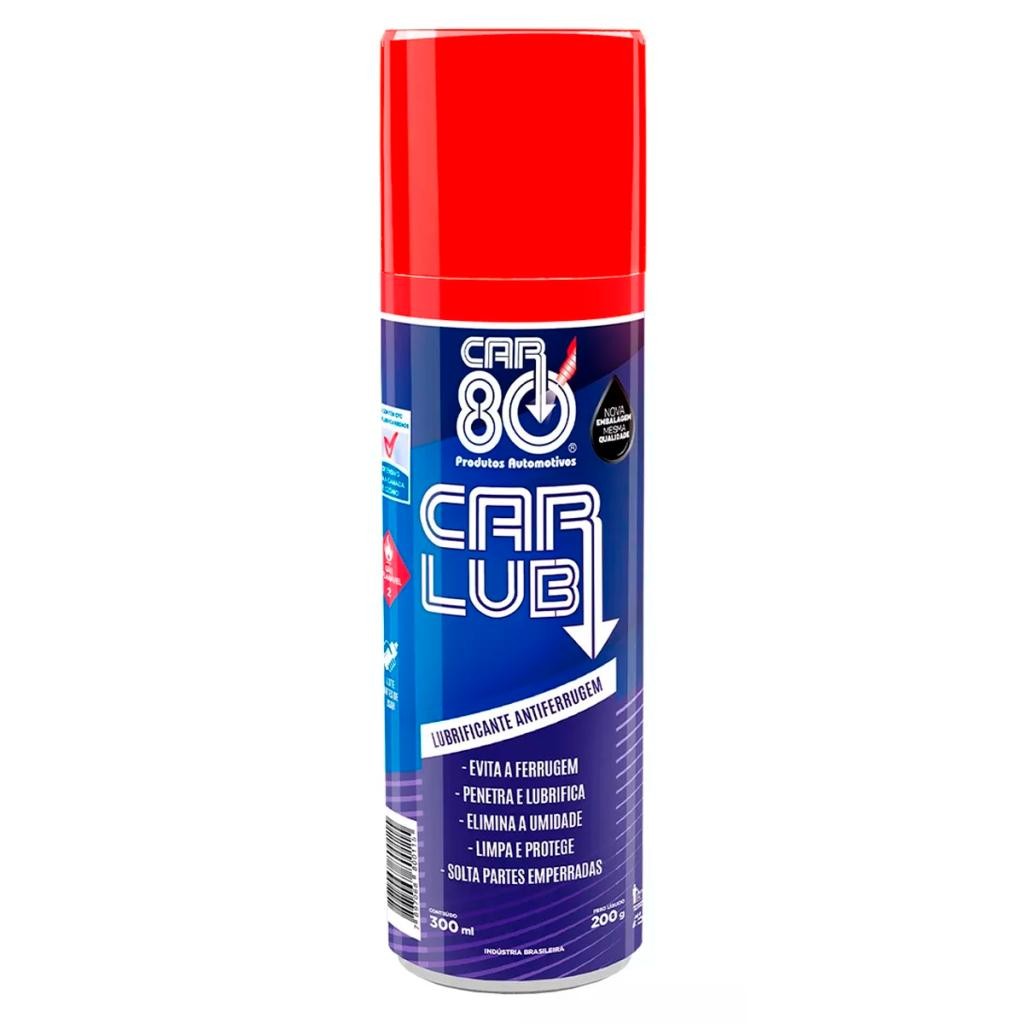 Lubrificante Antiferrugem CAR80 Carlub Spray Aerossol Desengripante Car 80 Car Lub Alta Eficiência