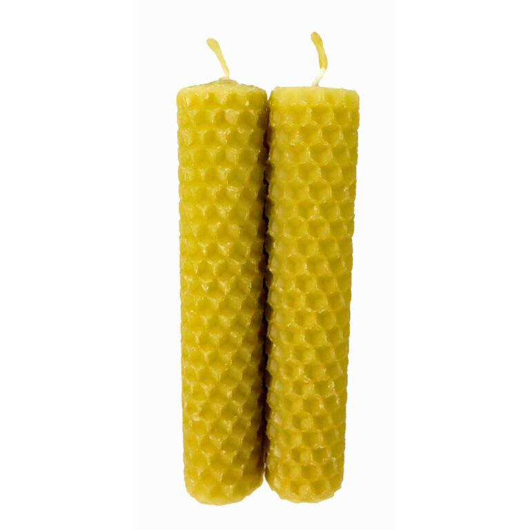 2 Velas de Cera de Abelha Natual 10×2 cm