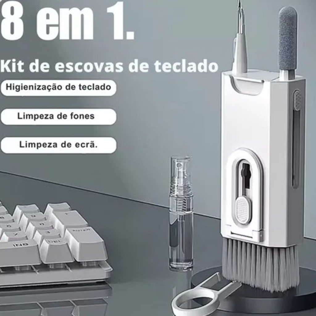 GUIANA 8 EM 1 Kit de limpeza para teclado, tela de celular e fones de ouvidoModelo atualizado