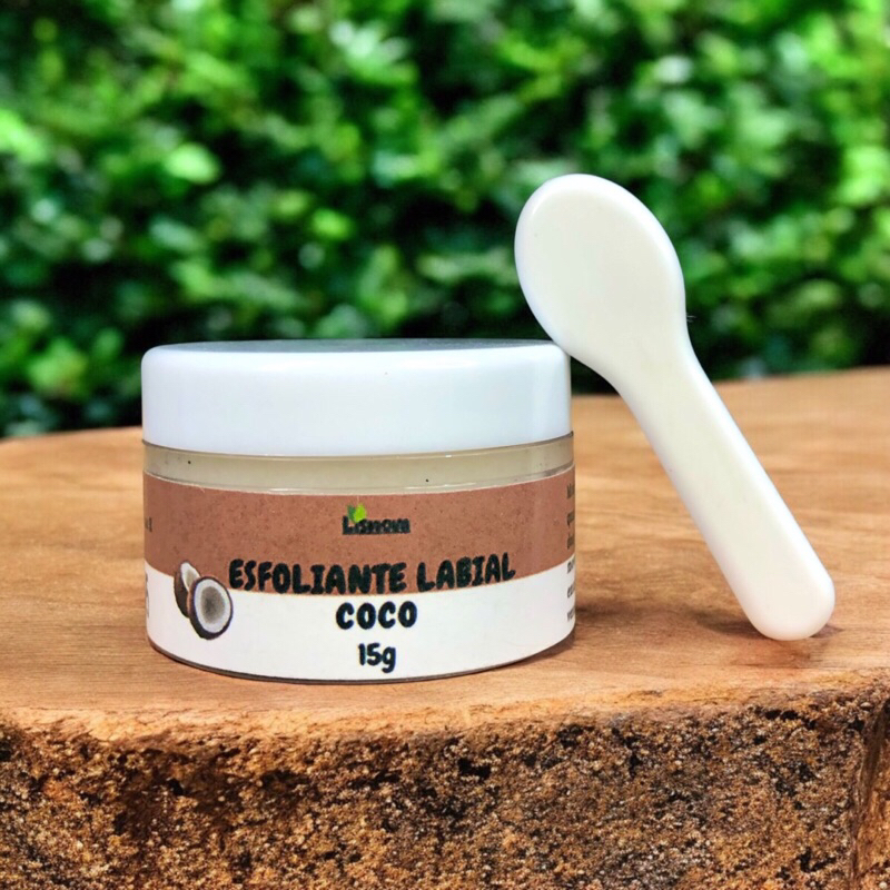 Esfoliante Labial de Coco com Cristais de Quartzo e Vitamina E | Lip Scrub Vegano 15g