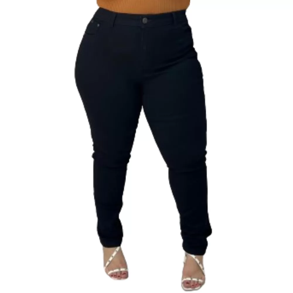 Calça Jeans Feminino Preta Plus Size 48 ao 64 lycra