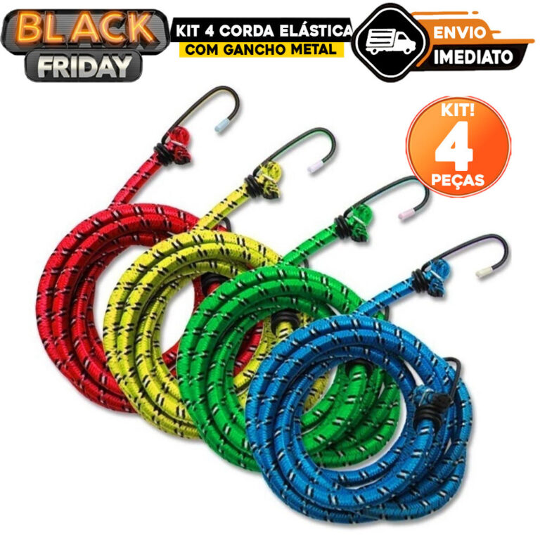 Kit com 4 Unidades de Corda Elástica 2m x 8mm com