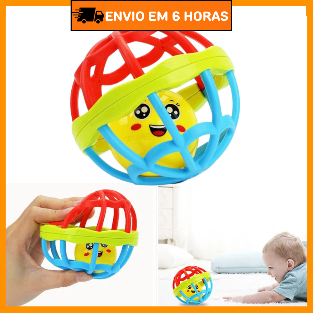 Kit Chocalho Mordedor Bebê em Silicone  Brinquedo Sensorial Educativo Colorido Divertido