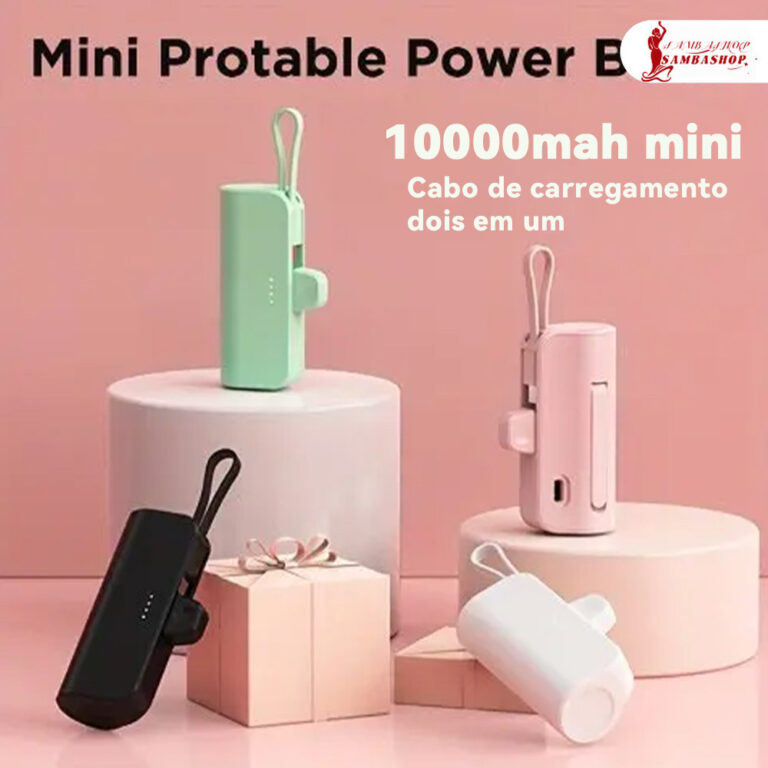 Power Bank Mini Sem Fio 2em1 – 10000mAh, Bat