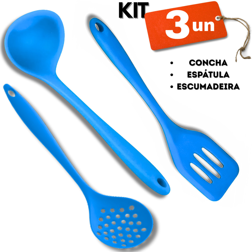 Conjunto de Utensílios de Cozinha de Silicone – 3 peças Jogo para Cozinha