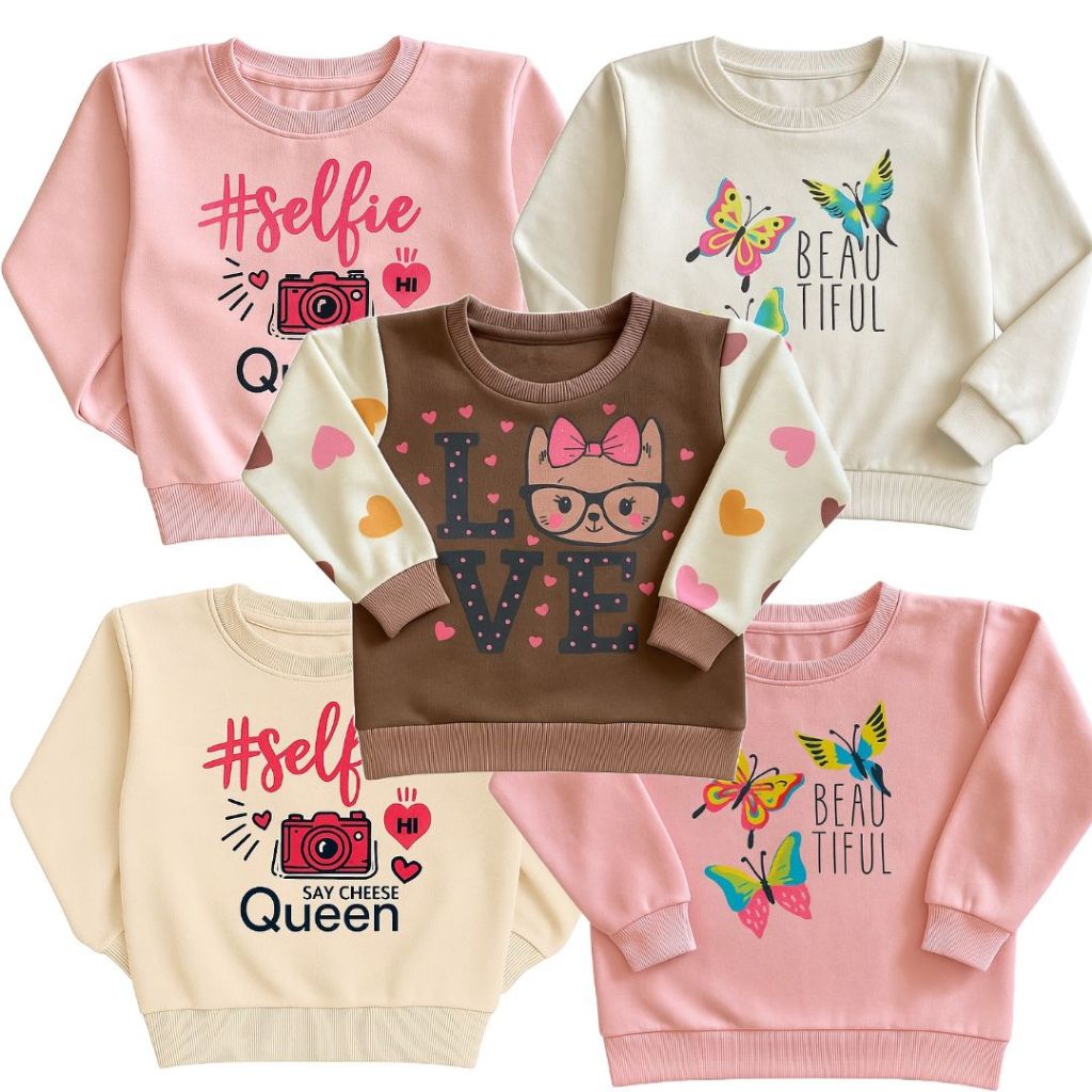 Blusa Moletom Infantil Menina Premium Estampa Colorida Inverno Quentinha Qualidade Estilo Tamanhos 4