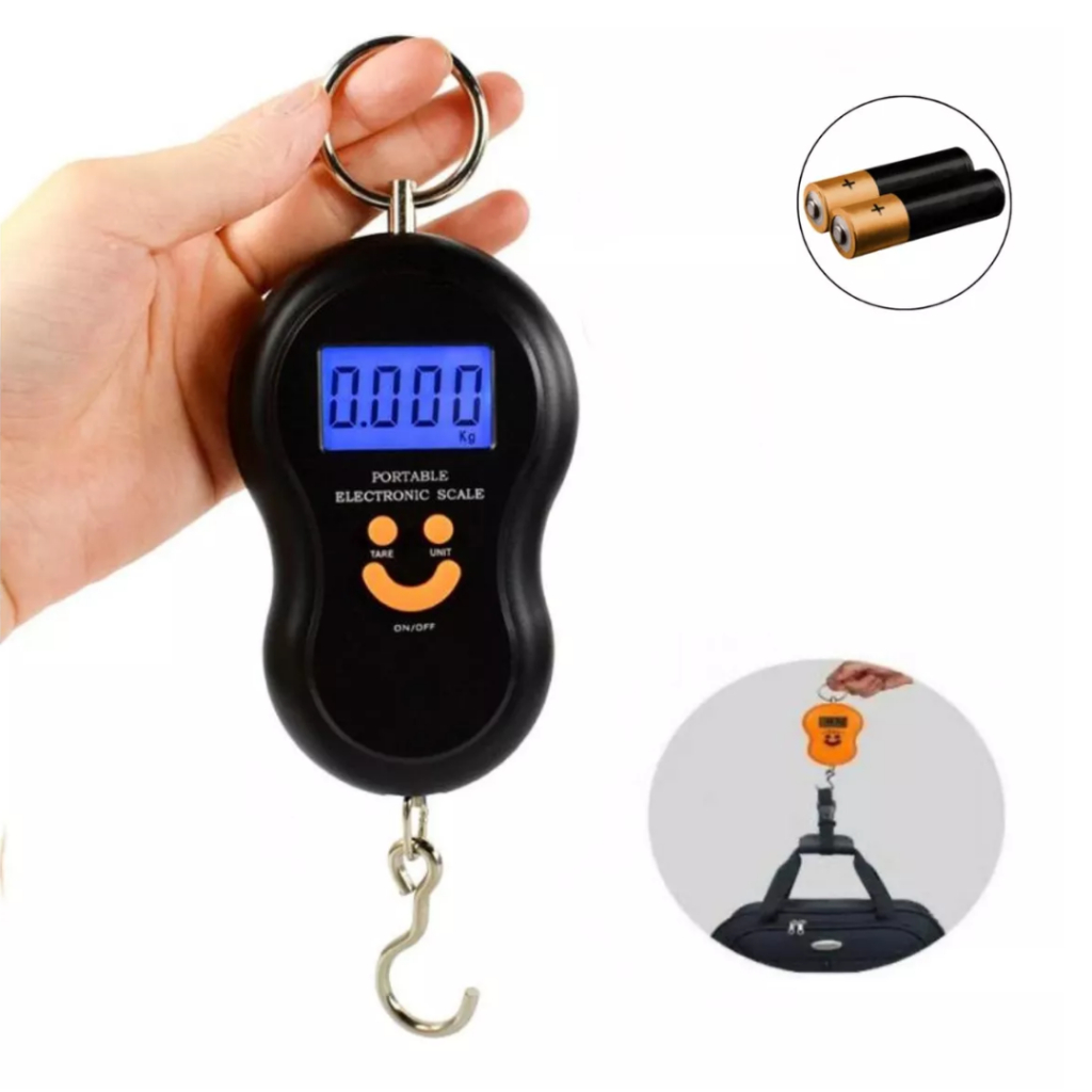 Balança de Gancho 50kg para Mala, Bagagem e Pesca