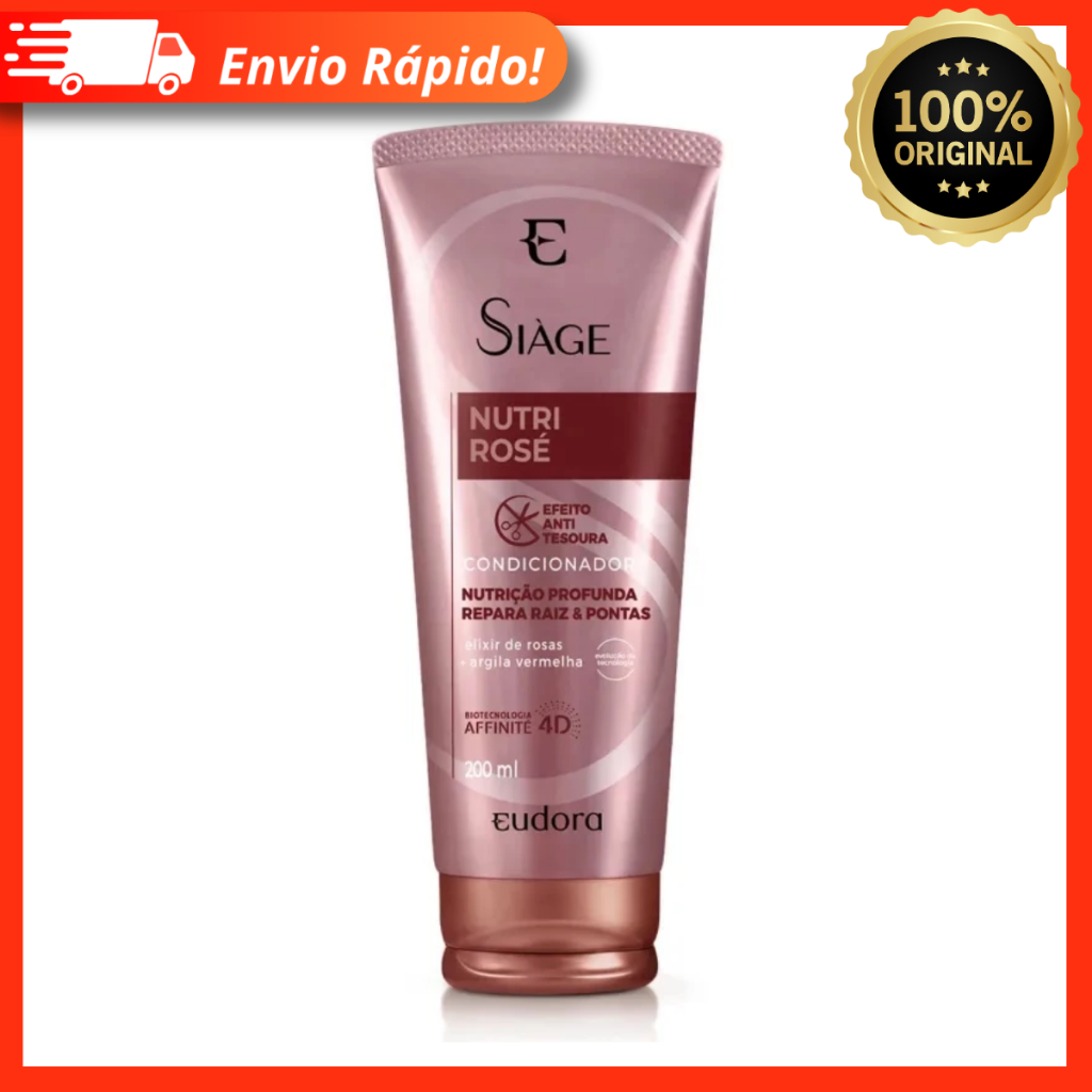 Condicionador Siàge Nutri Rosé Desembaraça o Cabelo e Nutra Os Fios 200ml – Eudora