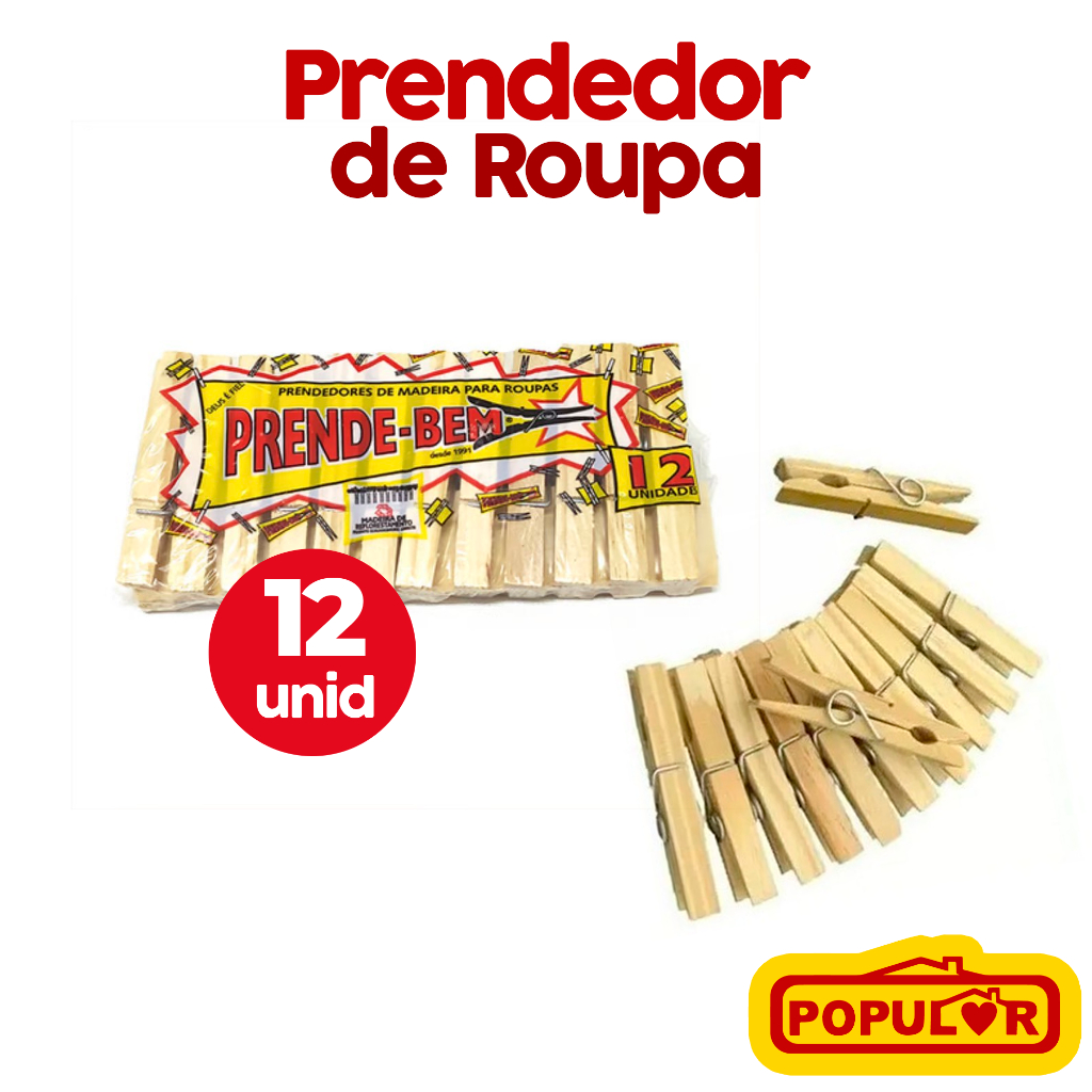 Prendedor Pregador de Roupa Gigantão Com 12 Unidades