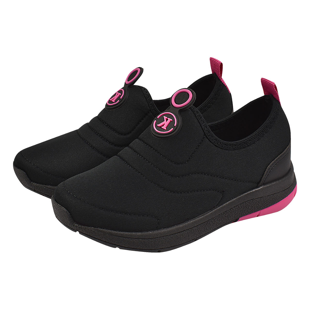 Kidstep Tenis Escolar Infantil Calce Fácil K Feminino Preto com Pink 28 ao 36