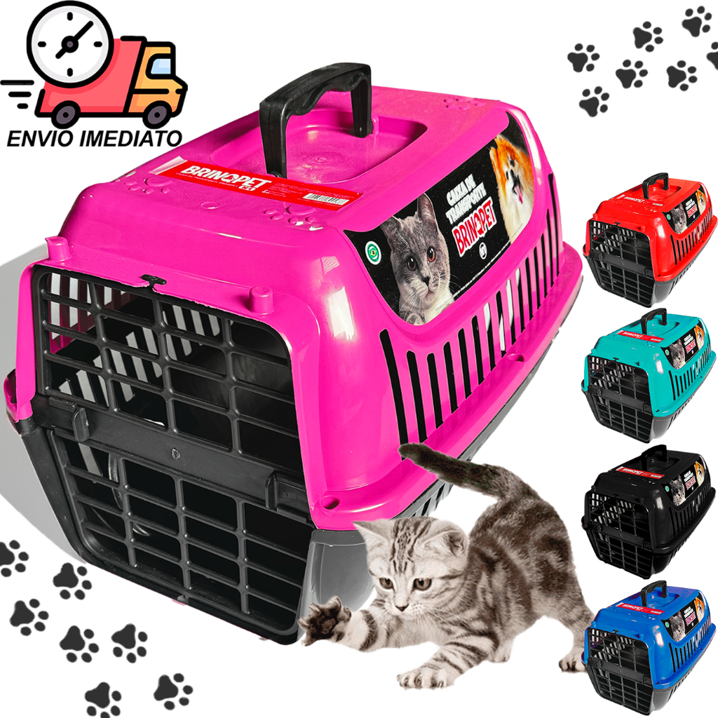 Caixa de Transporte Gato Cachorro N. 1 ou 2 Pequena Varias Cores Segura Caixa Para Transporte